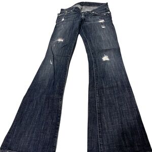 Rock & Republic Dark Blue Distressed Flare Jeans